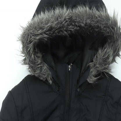 Womens UK Size 10 Debenhams Black Overcoat