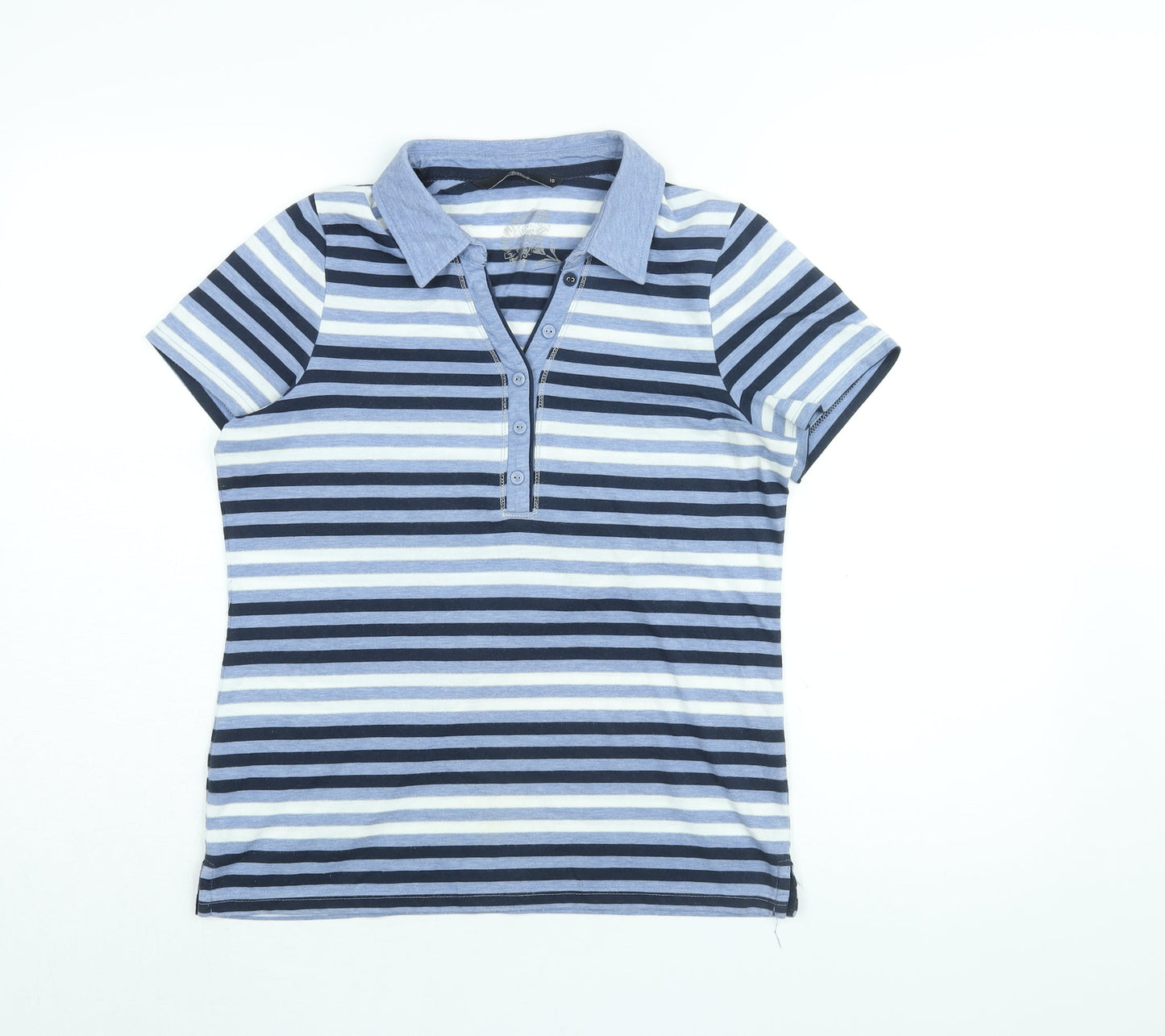 Womens UK Size 10 Bm Casual Blue Basic T-Shirt