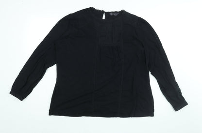 Womens UK Size 14 Marks and Spencer Black Basic T-Shirt