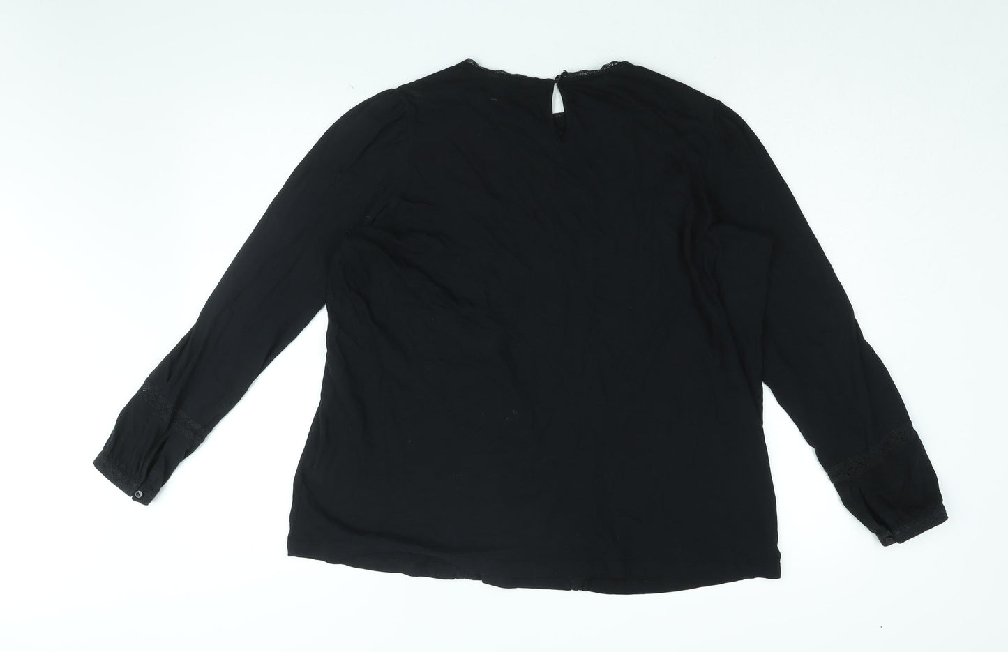 Womens UK Size 14 Marks and Spencer Black Basic T-Shirt