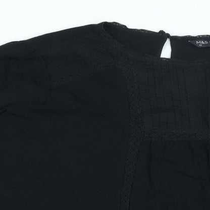 Womens UK Size 14 Marks and Spencer Black Basic T-Shirt