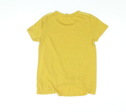 Womens UK Size 10 NEXT Yellow Basic T-Shirt
