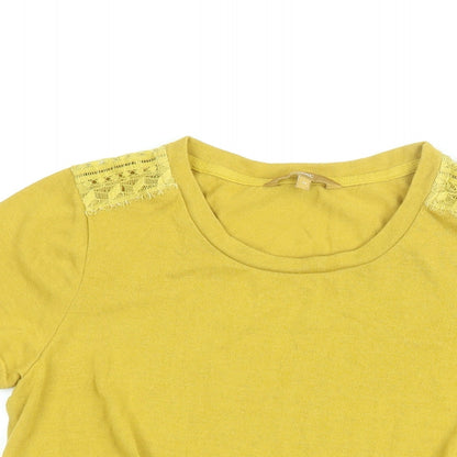 Womens UK Size 10 NEXT Yellow Basic T-Shirt