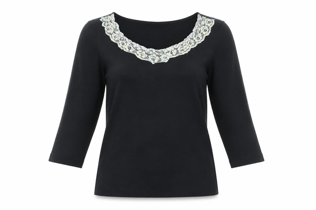 Womens UK Size M H&M Black Basic T-Shirt