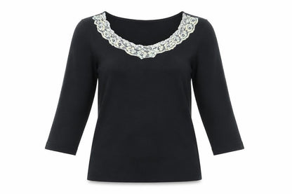 Womens UK Size M H&M Black Basic T-Shirt