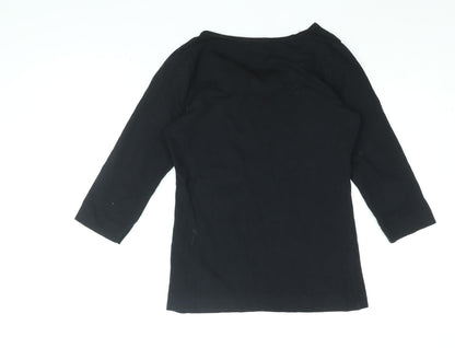Womens UK Size M H&M Black Basic T-Shirt