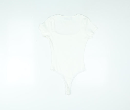 Cider Womens White Polyester Bodysuit One-Piece Size XS Snap