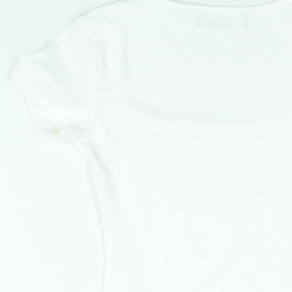 Cider Womens White Polyester Bodysuit One-Piece Size XS Snap