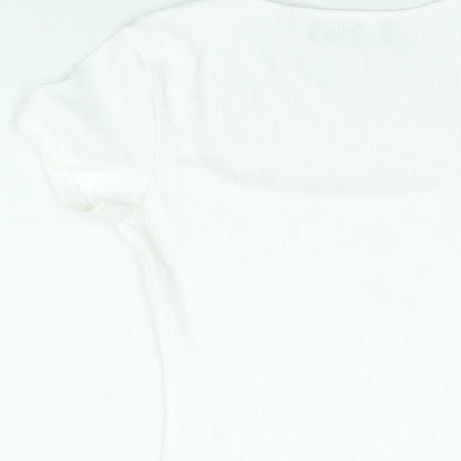 Cider Womens White Polyester Bodysuit One-Piece Size XS Snap