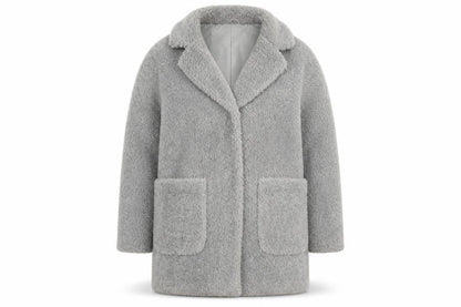 H&M Womens Grey Overcoat Coat Size M Snap