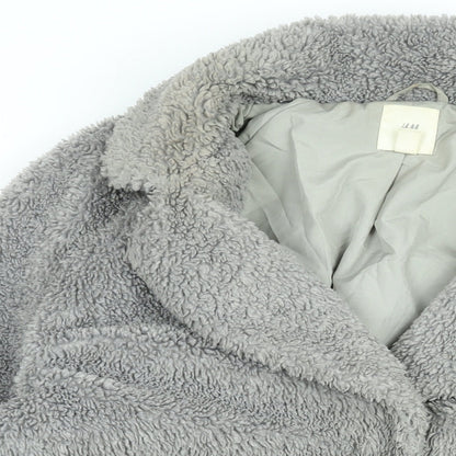 H&M Womens Grey Overcoat Coat Size M Snap