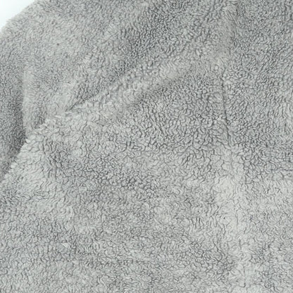 H&M Womens Grey Overcoat Coat Size M Snap