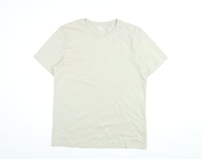 NEXT Mens Grey Cotton T-Shirt Size L Round Neck