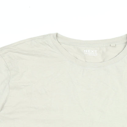NEXT Mens Grey Cotton T-Shirt Size L Round Neck