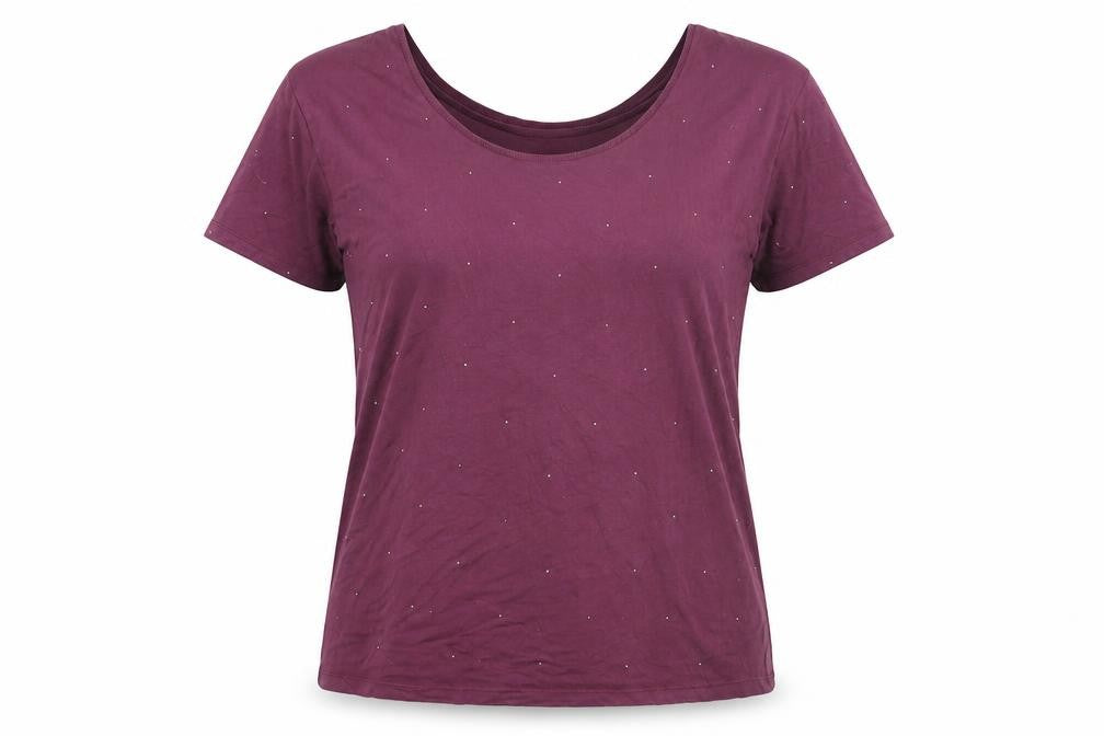 Next Womens Purple Viscose Basic T-Shirt Size 10 Round Neck