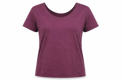 Next Womens Purple Viscose Basic T-Shirt Size 10 Round Neck