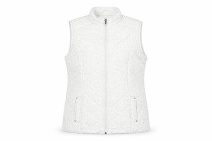 Bonmarché Womens White Floral Gilet Coat Size 10 Zip