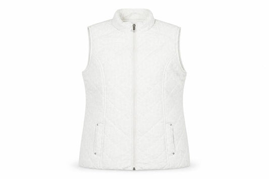 Bonmarché Womens White Floral Gilet Coat Size 10 Zip