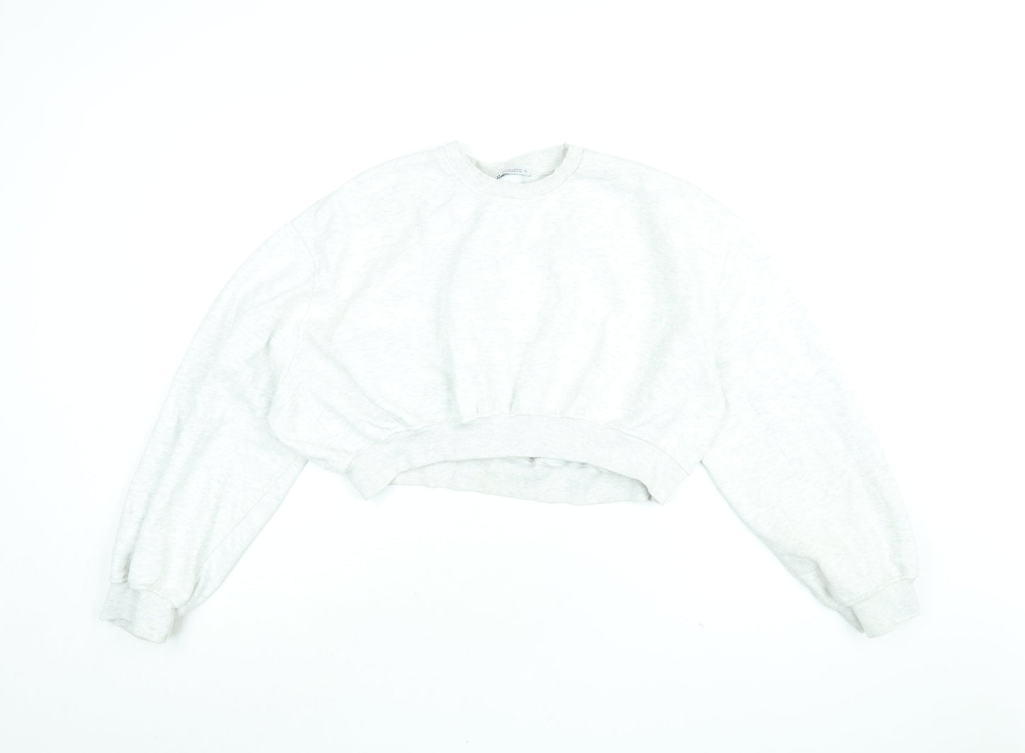 Zara Womens Grey Cotton Pullover Sweatshirt Size L Pullover
