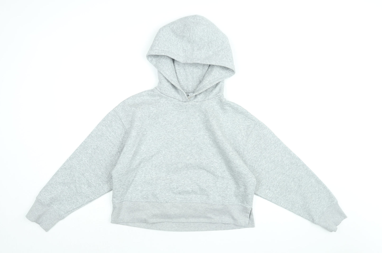 Zara Womens Grey Cotton Pullover Hoodie Size S Pullover