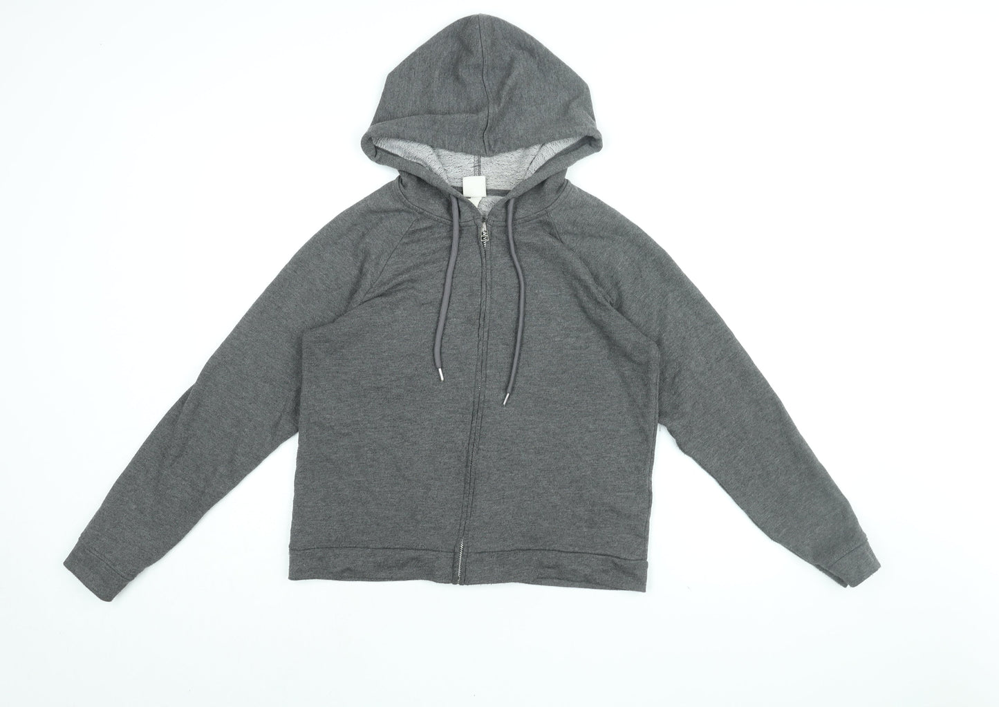 H&M Womens Grey Polyester Full Zip Hoodie Size S Zip