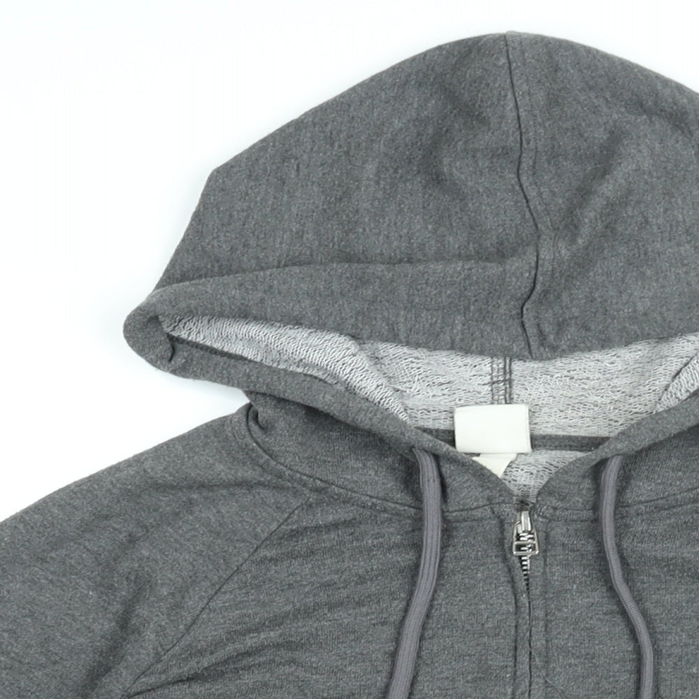 H&M Womens Grey Polyester Full Zip Hoodie Size S Zip