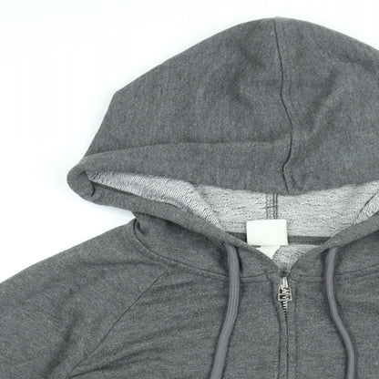 H&M Womens Grey Polyester Full Zip Hoodie Size S Zip