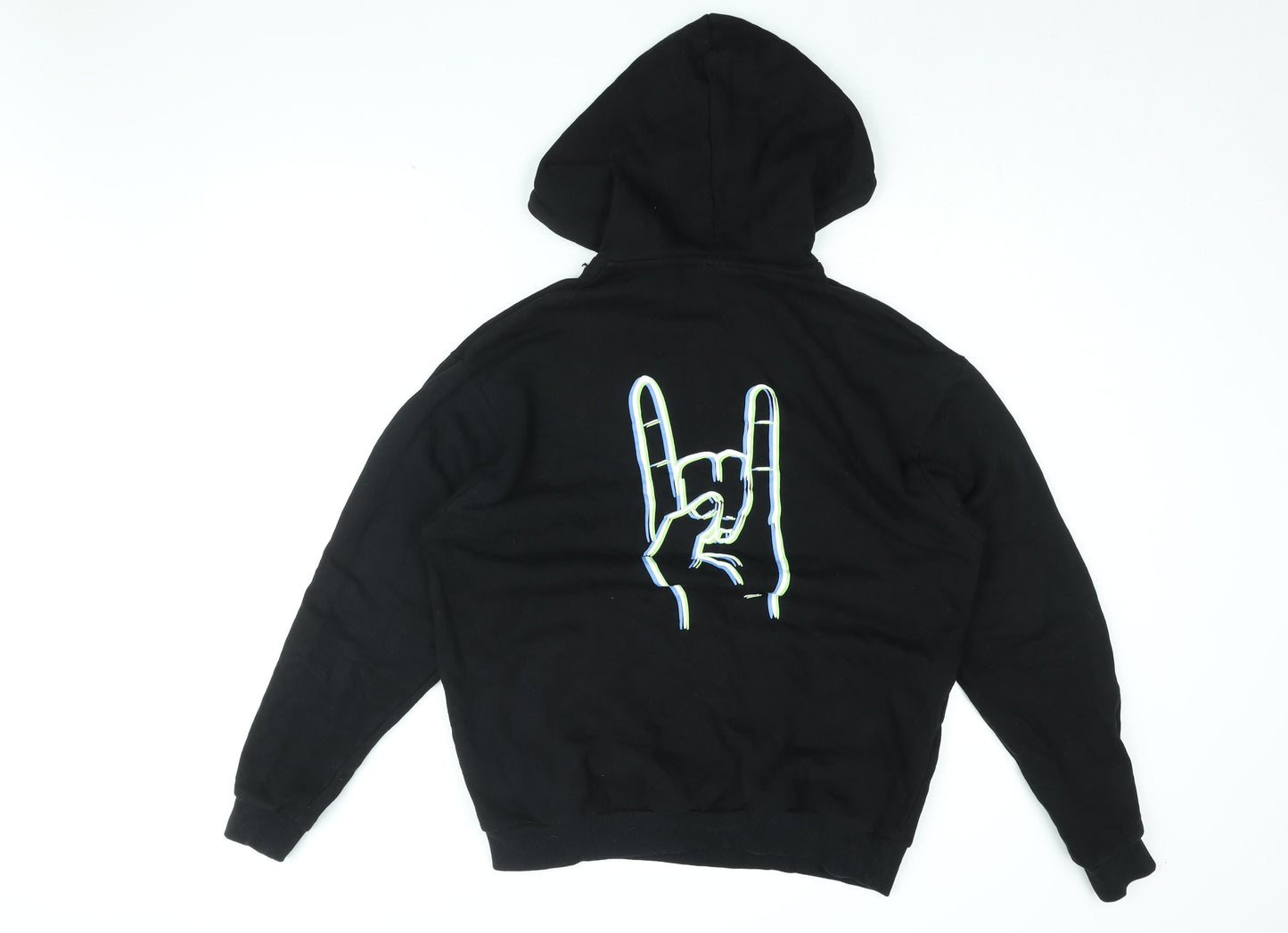 Mens UK Size XS ASOS Black Pullover Hoodie