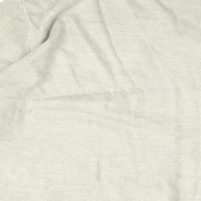 Easy Mens Beige V-Neck Acrylic Pullover Jumper Size M Long Sleeve
