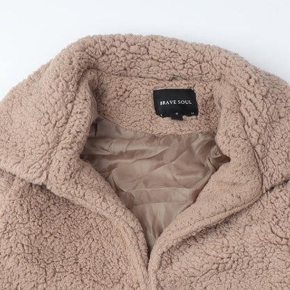 Womens UK Size 10 Brave Soul Beige Puffer Jacket