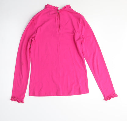 Red Herring Women's Pink Long Sleeve Blouse, Mock Neck, Size S