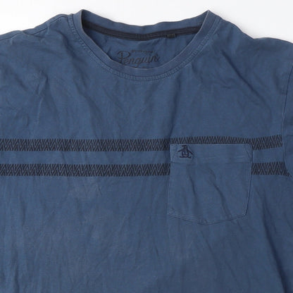 Original Penguin Men's Blue Crew Neck T-Shirt, Size M