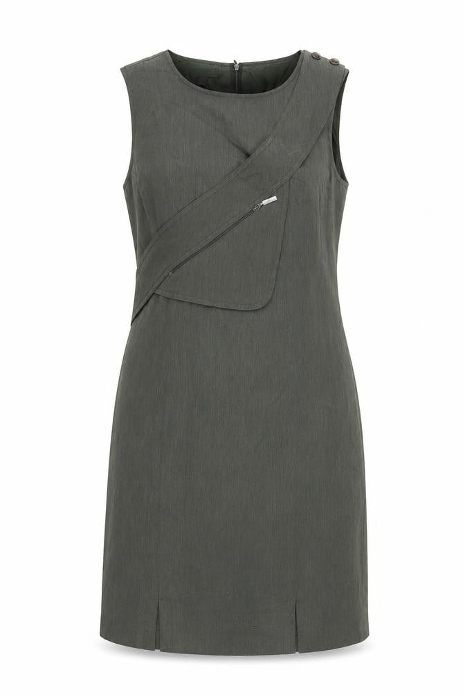 Lakeland Womens Green Polyester A-Line Size 10 Round Neck Zip