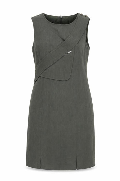Lakeland Womens Green Polyester A-Line Size 10 Round Neck Zip