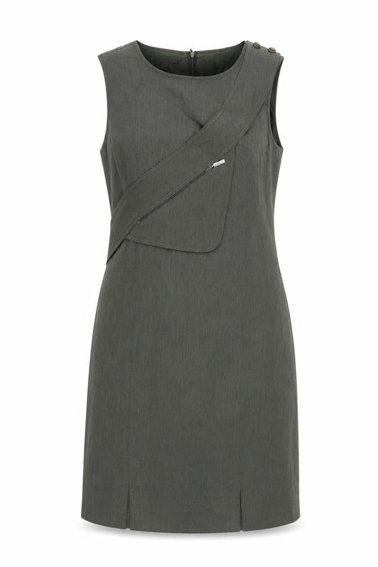 Lakeland Womens Green Polyester A-Line Size 10 Round Neck Zip