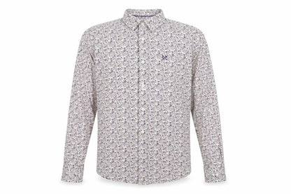 Front view of Crew Clothing Multicoloured Geometric Cotton Button-Up, size M, Collared Button