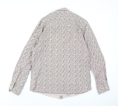 Back view of Crew Clothing Multicoloured Geometric Cotton Button-Up, size M, Collared Button