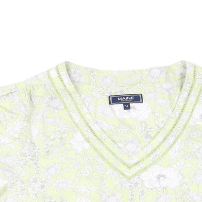 Womens UK Size 14 Maine Green Basic T-Shirt