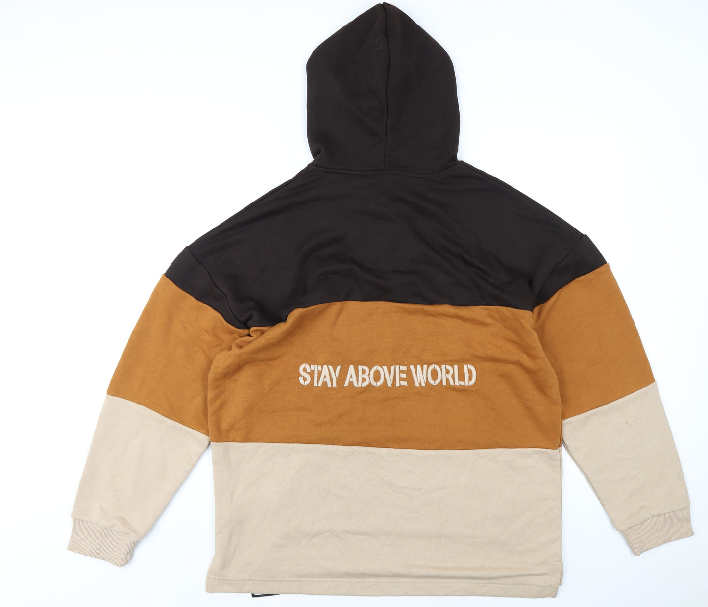 Stay Above World Mens Brown Cotton Pullover Hoodie Size L