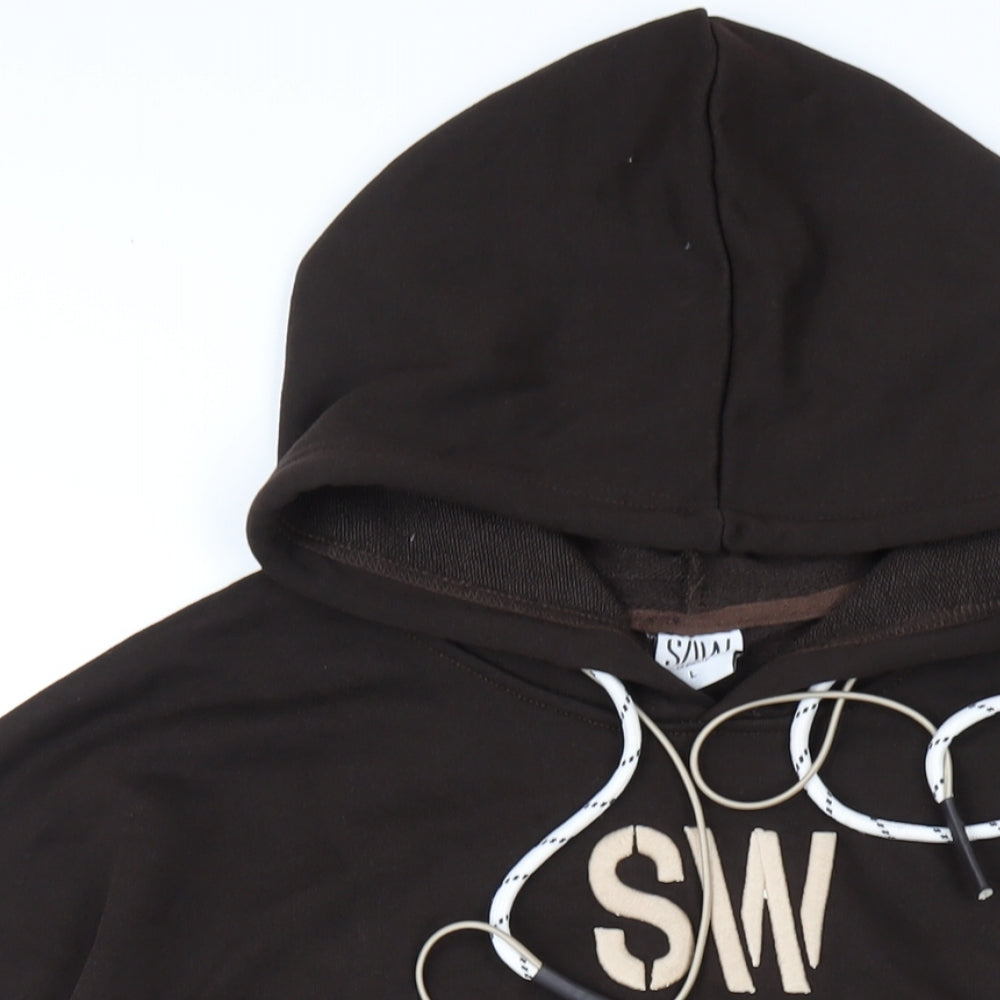 Stay Above World Mens Brown Cotton Pullover Hoodie Size L