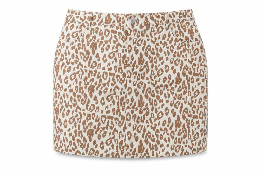 Daisy Street Womens Beige Animal Print Polyester A-Line Skirt Size 20 Zip