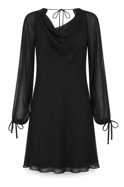 FIORI di ZUCCA Womens Black Polyester A-Line Size 8 Cowl Neck Pullover