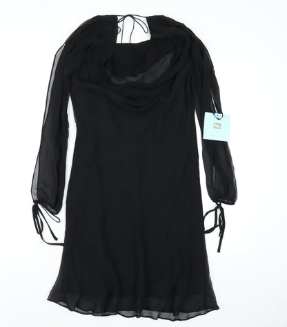 FIORI di ZUCCA Womens Black Polyester A-Line Size 8 Cowl Neck Pullover