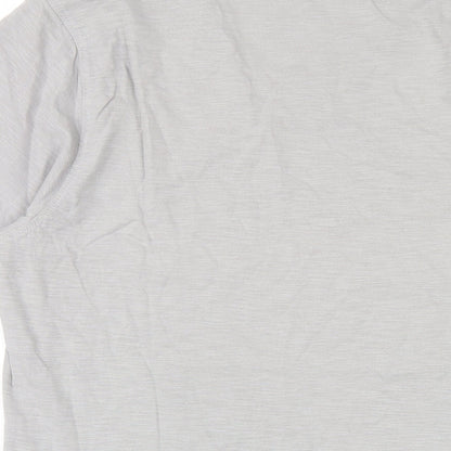 Foot Locker Mens Grey Cotton T-Shirt Size L V-Neck