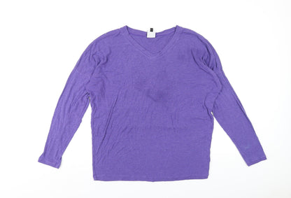 Womens UK Size M CAbi Purple Basic T-Shirt