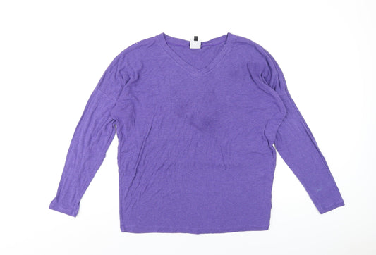 Womens UK Size M CAbi Purple Basic T-Shirt
