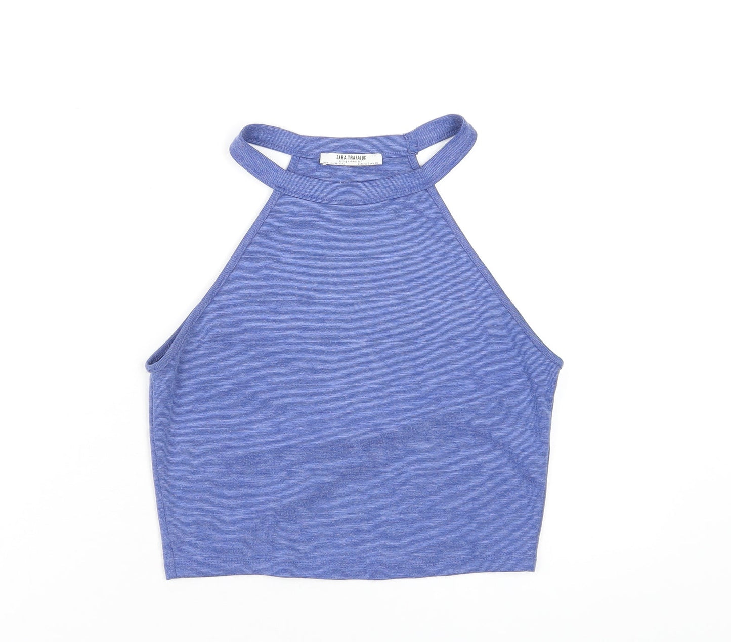 Womens UK Size S Zara Blue Basic T-Shirt