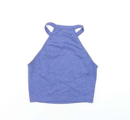 Womens UK Size S Zara Blue Basic T-Shirt