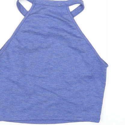 Womens UK Size S Zara Blue Basic T-Shirt