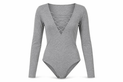 Womens UK Size XS H&M One-Piece Grey Bodysuit